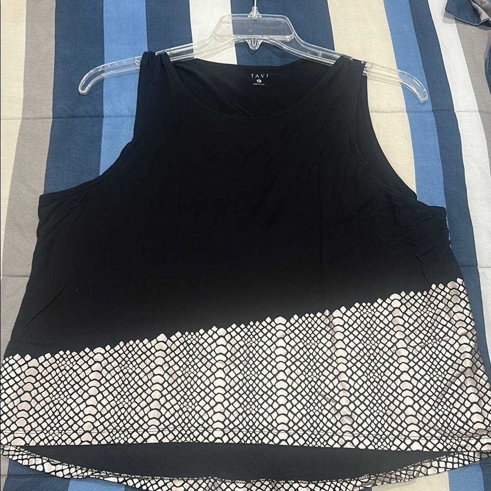 Black and White Geometric Sleeveless Tank